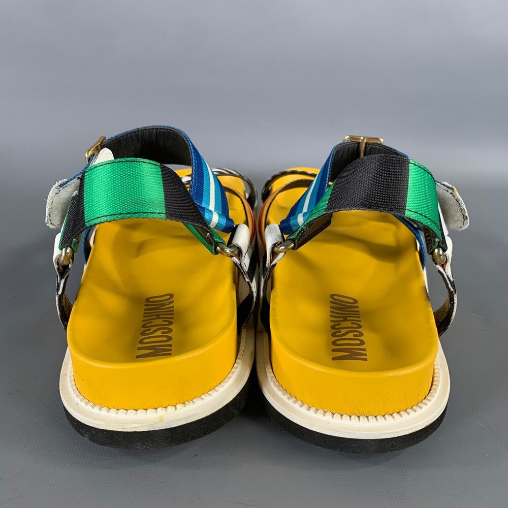 MOSCHINO Size 12 Multi-Color Geometric Sandals - Picture 3 of 10